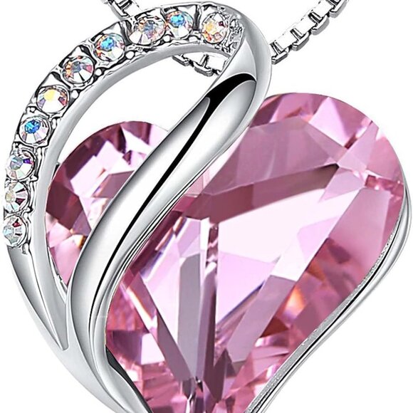 Mothers Day Gift Necklaces for Women, Infinity Love Heart Pendant with Birthston